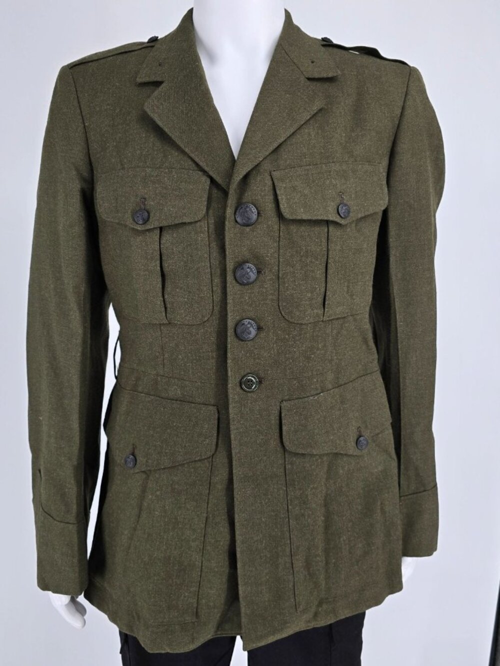 Vintage 1987 USMC Marine Corps Green Service Dress Uniform Coat (Medium)